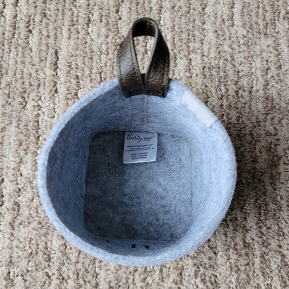 Thirty-One Dreamkeeper Mini Bin Brushed Whisper Grey Elephant Faux Leather Loop - Picture 3 of 12